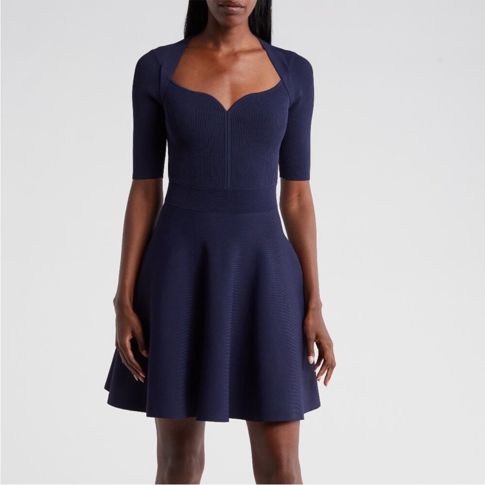 NEW Ted Baker London Milly Sweetheart Sweater Dress NAVY, Size 5 US Size 14